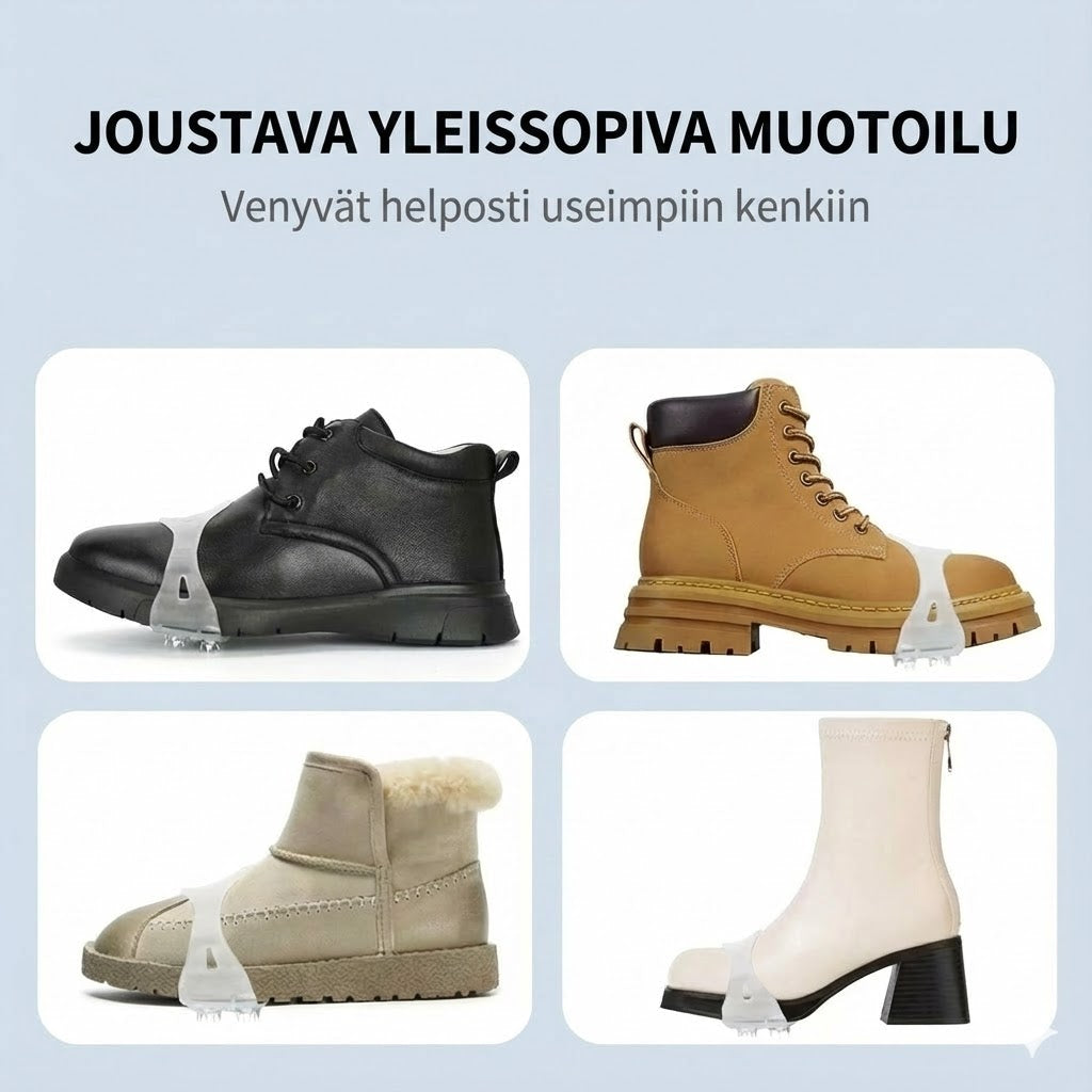 Yleismalliset 5-piikkiset jäänastat kenkiin ja saappaisiin