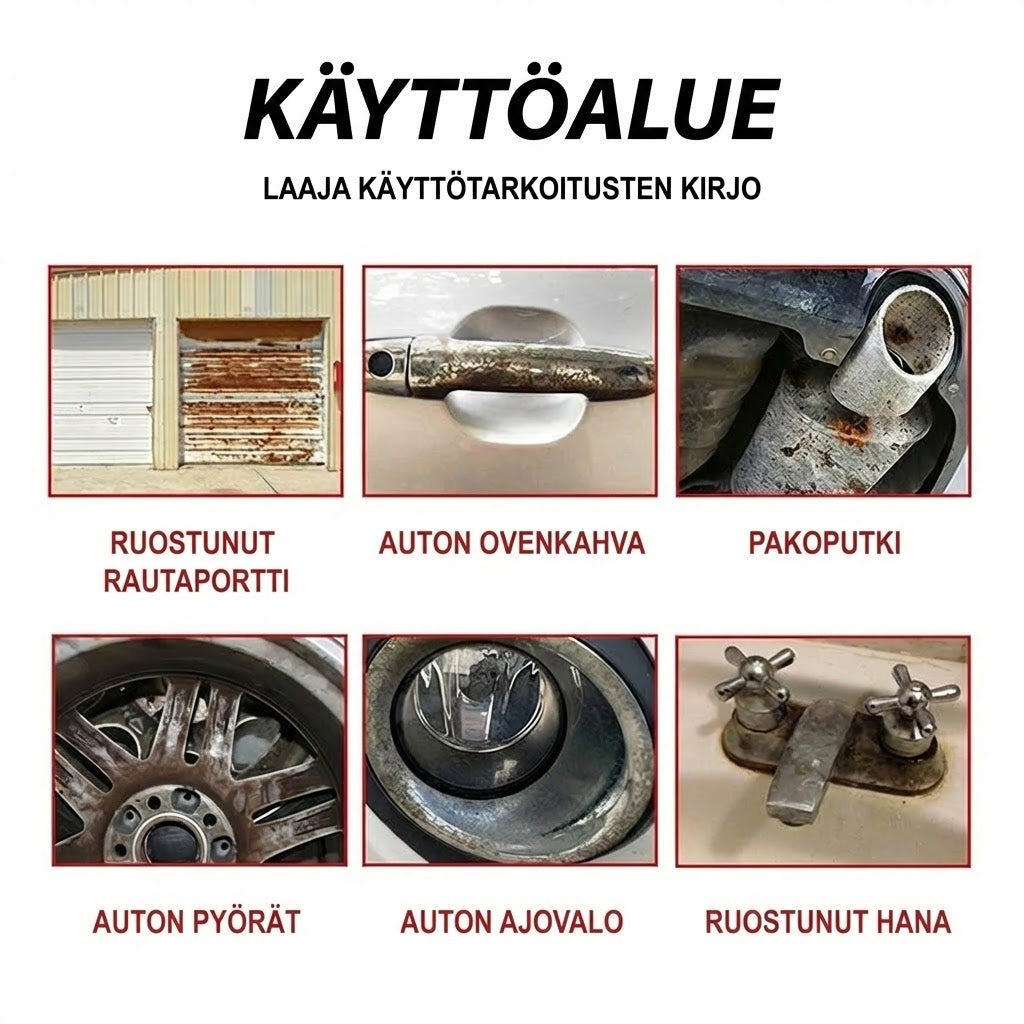 Tehokas ruosteenpoistaja ja -muunnin