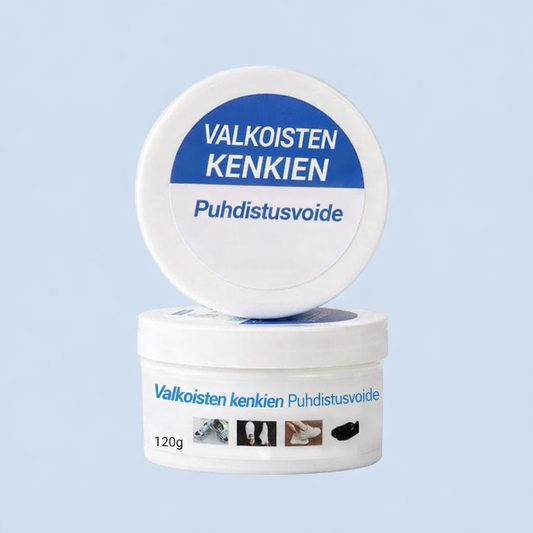 Puhdistusvoide valkoisille kengille