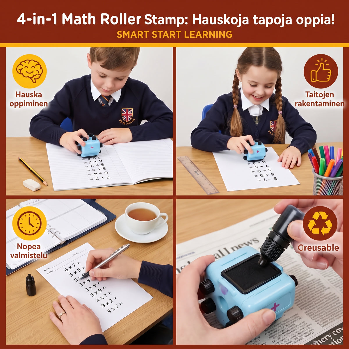 4 in 1 laskentaleimasin lapsille
