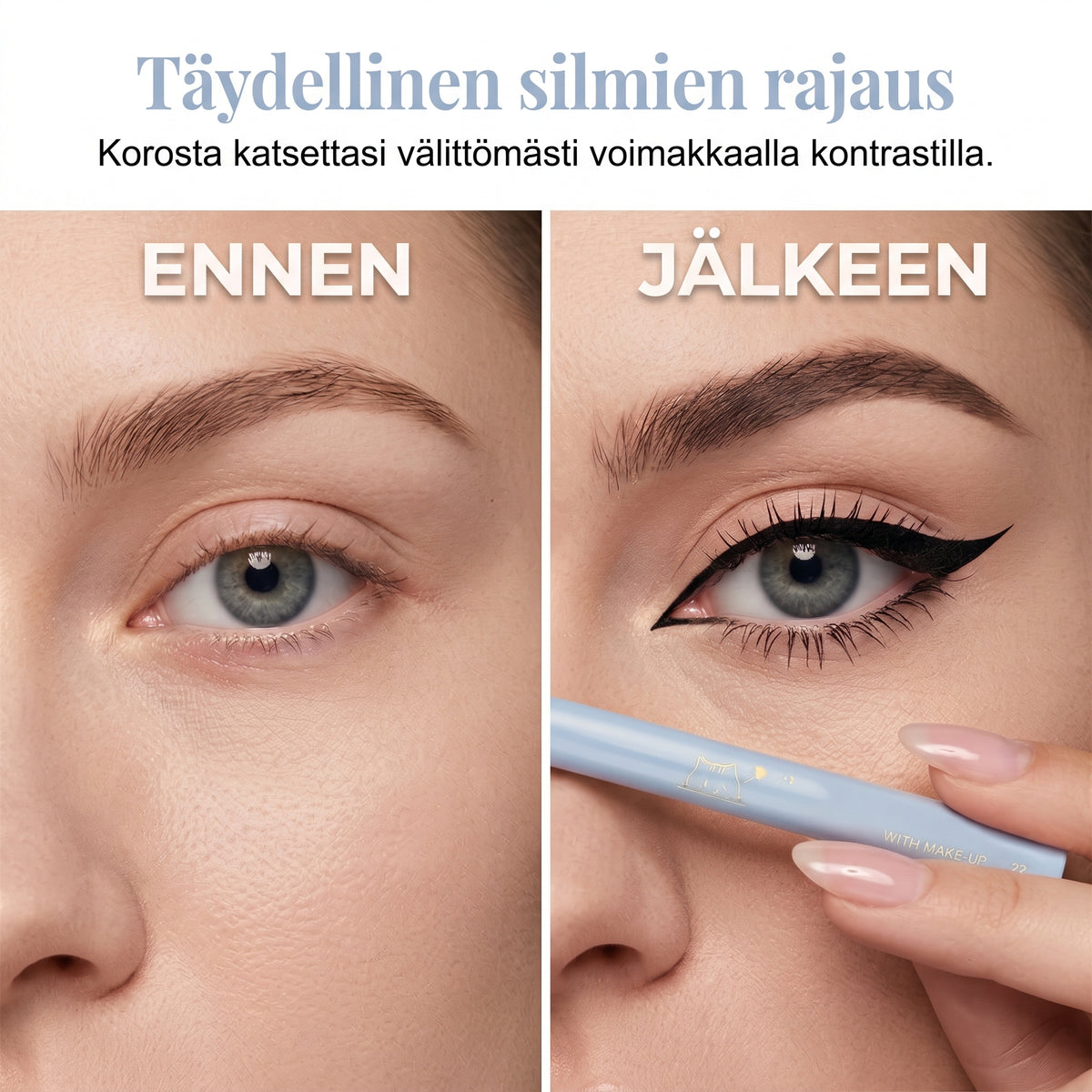 Vedenkestävä eyeliner-kynä tarkkoihin rajauksiin