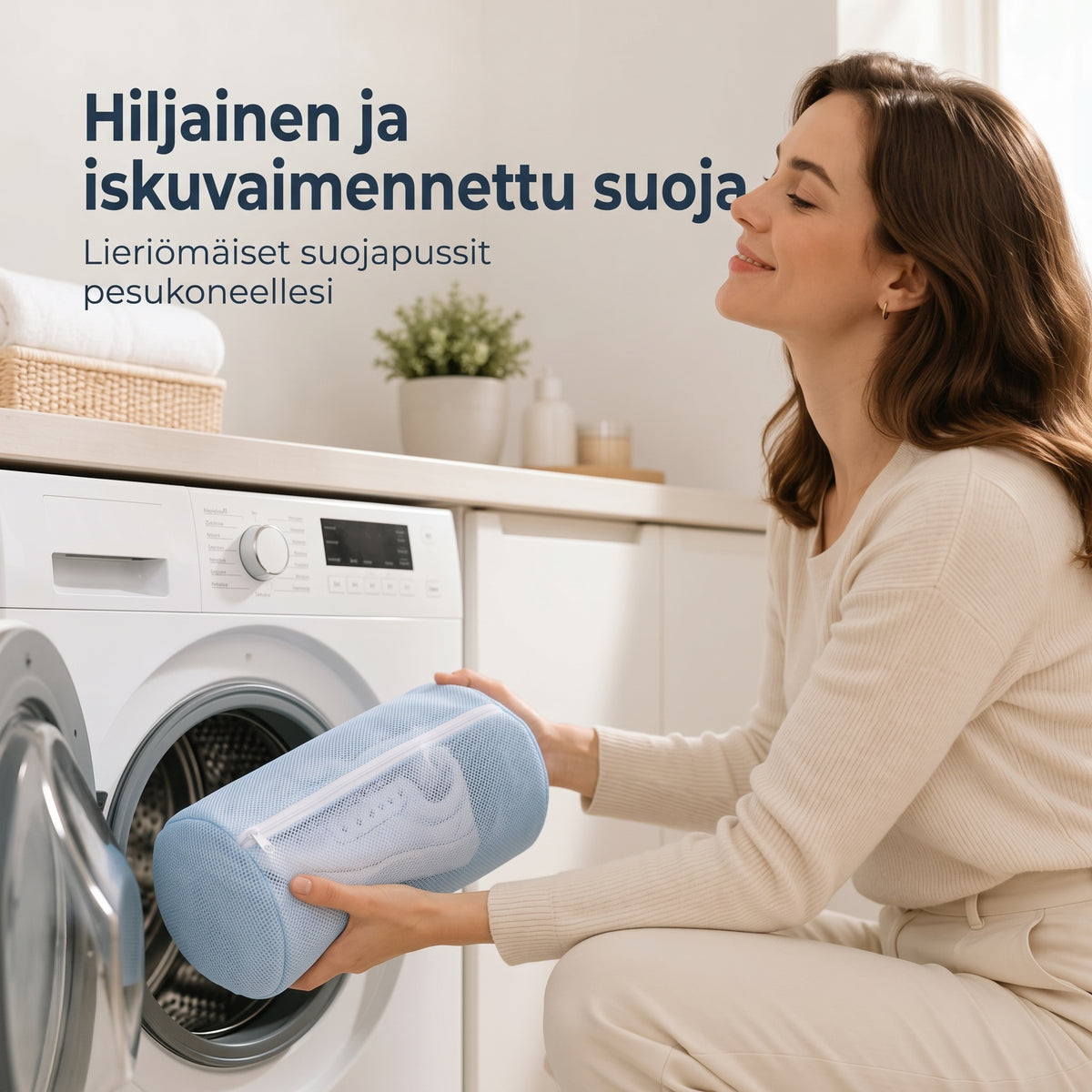 Verkkokankainen kenkien pesupussi pesukoneeseen