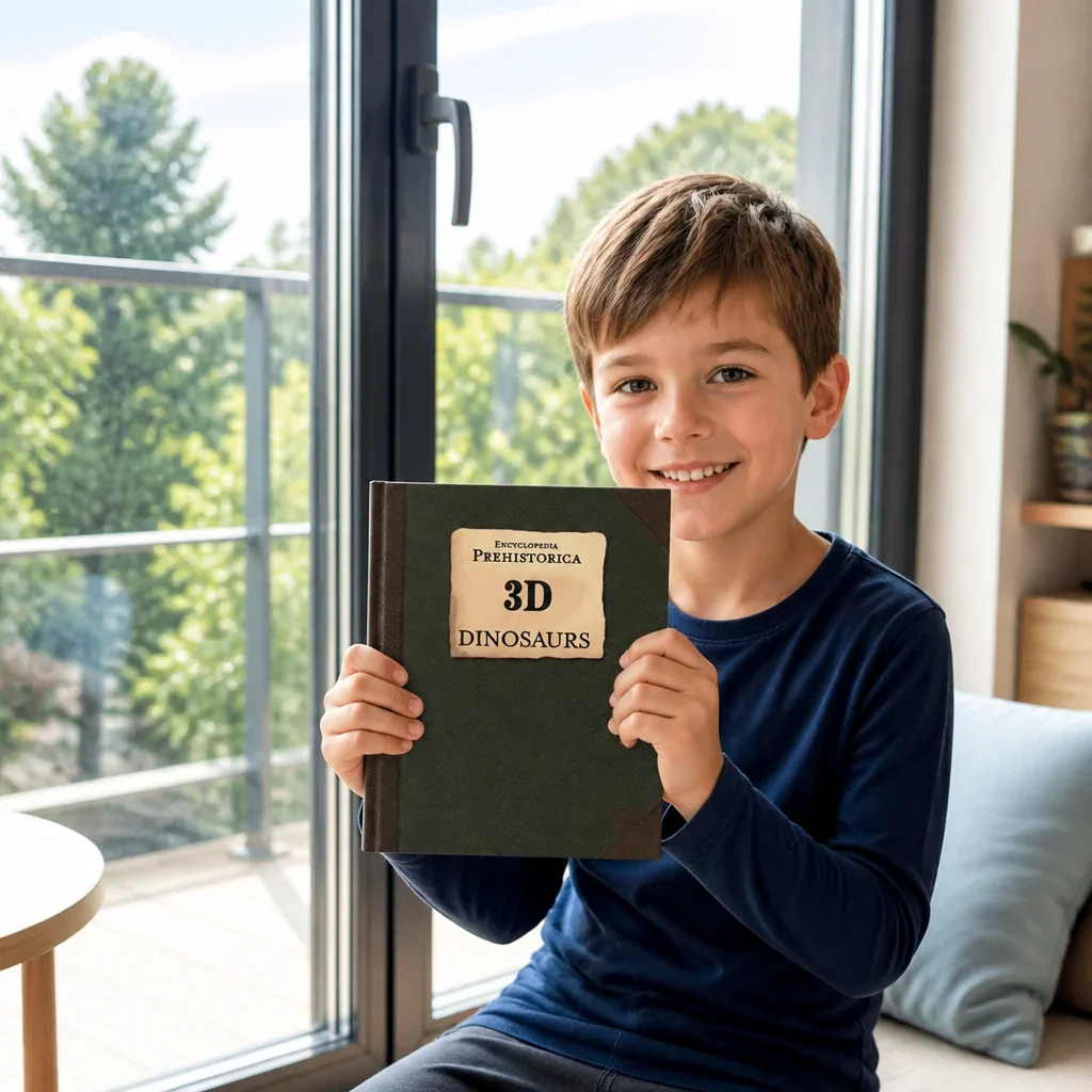 Interaktiivinen 3D pop up dinosaurus-kirja