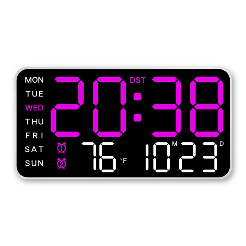 Monitoiminen koristeellinen digitaalinen LED-seinäkello