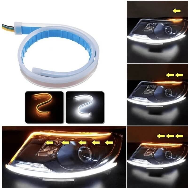 Auton ajovalojen LED-valaistus