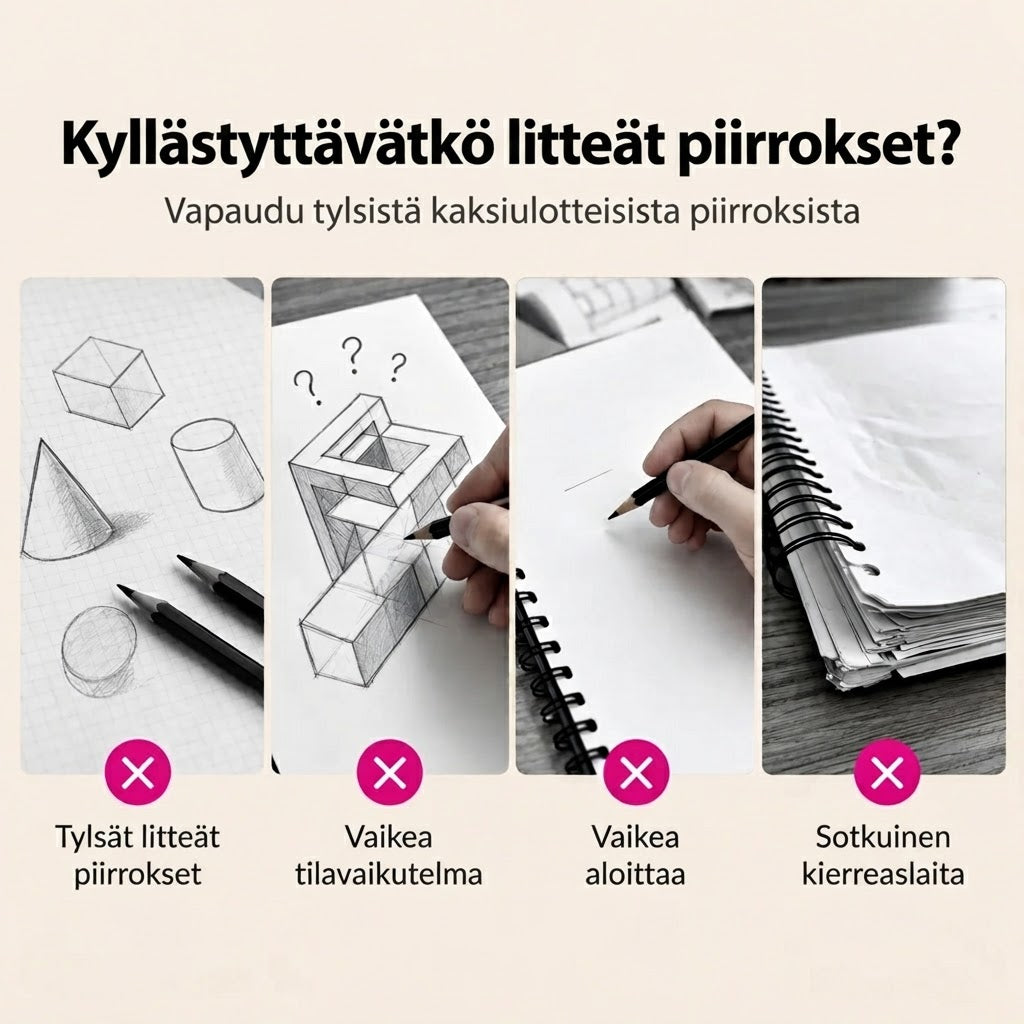 3D-piirustuskirja lapsille väritys- ja leikkaustehtävillä