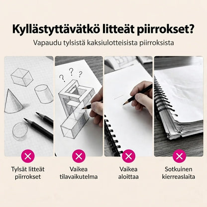 3D-piirustuskirja lapsille väritys- ja leikkaustehtävillä