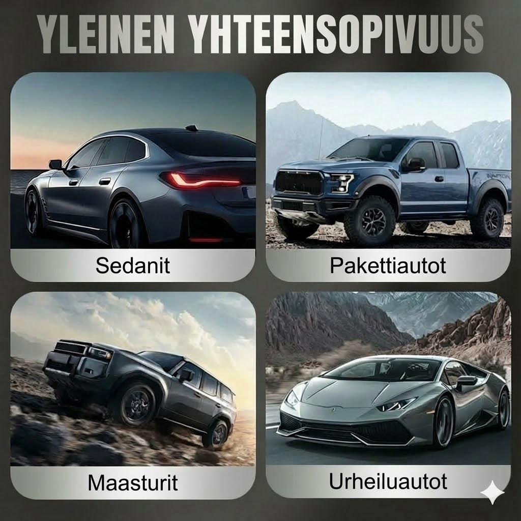 Aurinkoenergialla toimiva auton turvavalo (2 kpl)