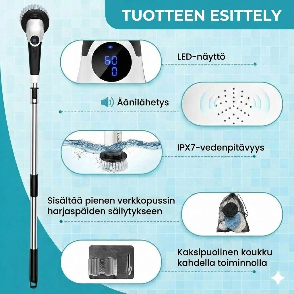 9-in-1 sähköinen puhdistusharja