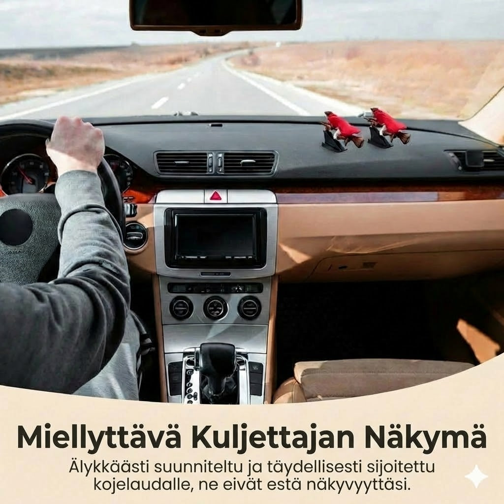 Maaginen luudanvarsi auton kojelaudan koriste