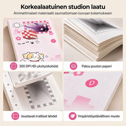 3D-piirustuskirja lapsille väritys- ja leikkaustehtävillä