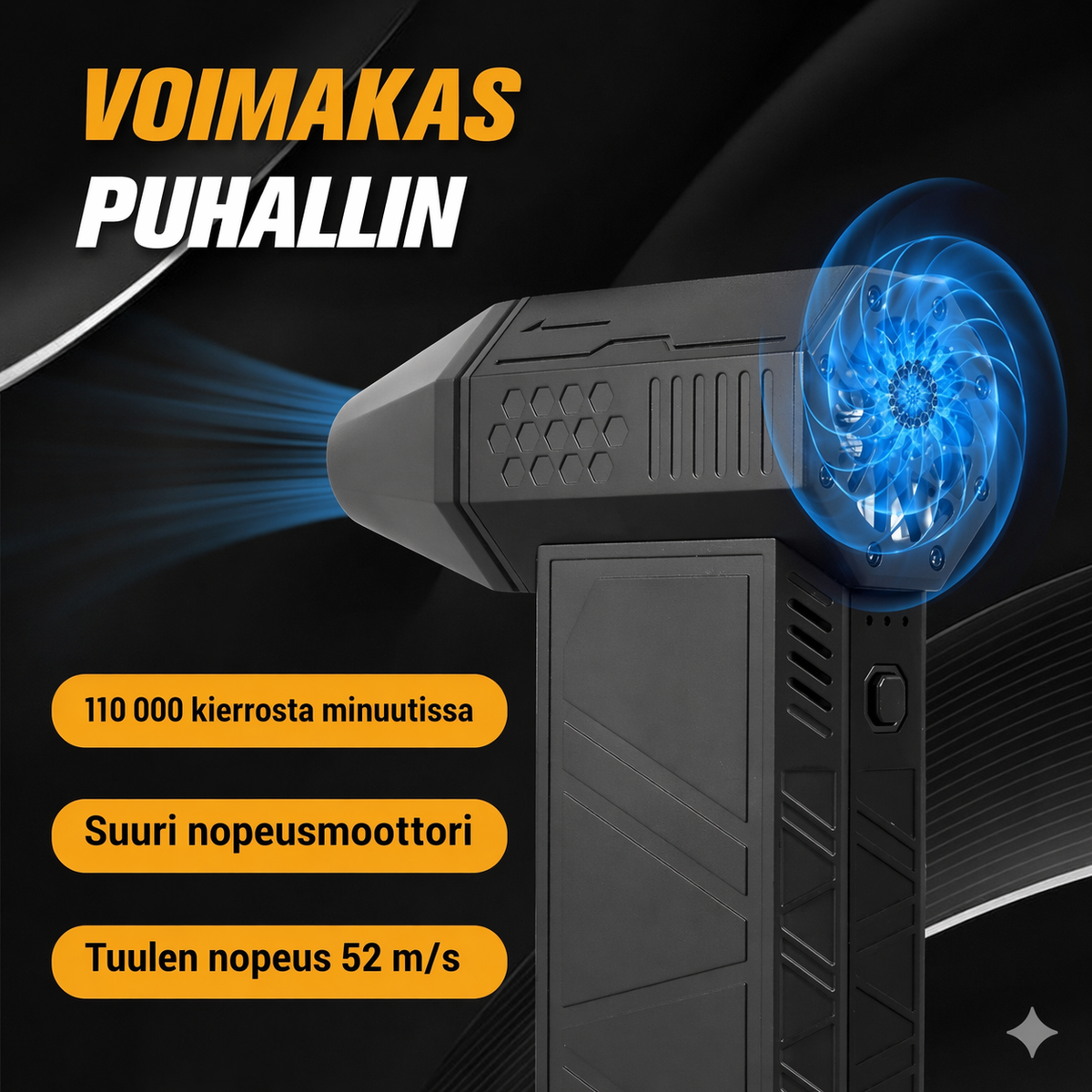 Tehokas turbopuhallin