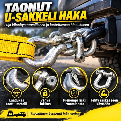 Hinausliina 8 tonnia 4 metriä U-mallisilla sakkelikoukuilla