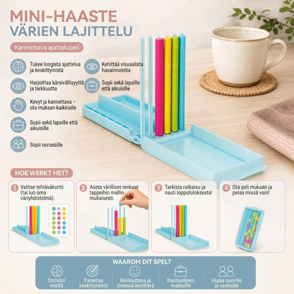Kannettava värienlajittelupeli loogiseen ajatteluun