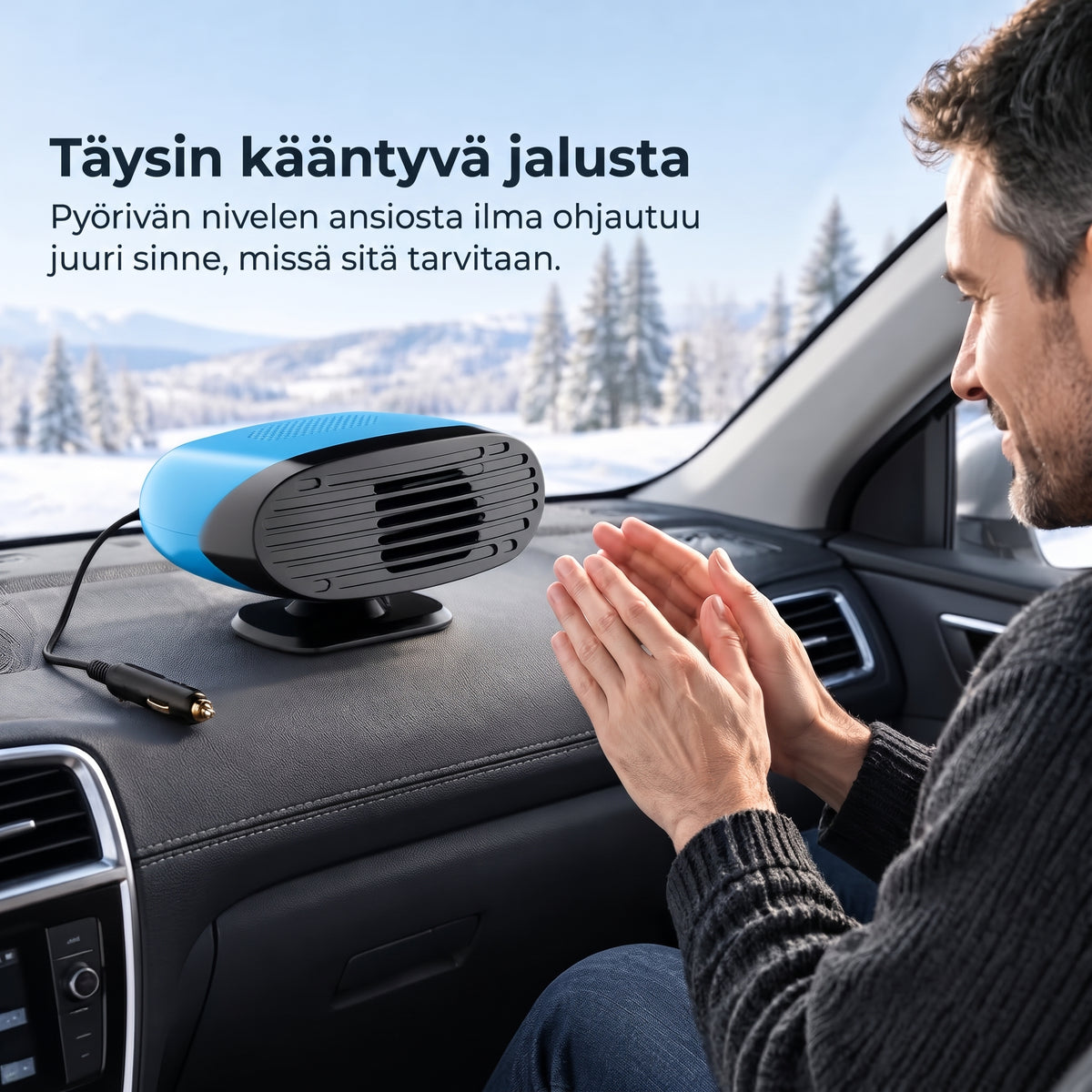 Mini-autonlämmitin auton ikkunoiden huurteenpoistoon ja sulatukseen