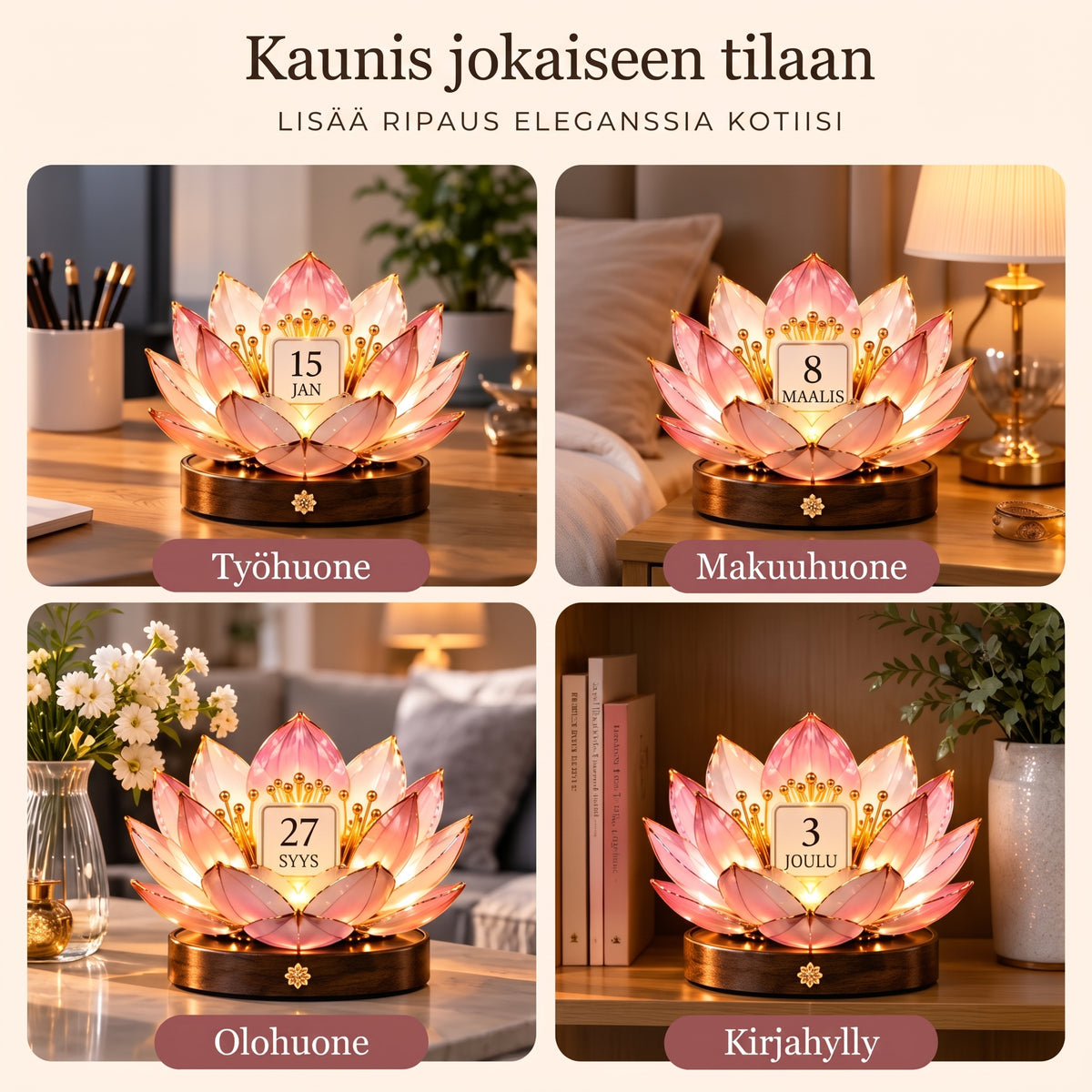 Ikuinen kukkakalenteri automaattisella kukinnalla