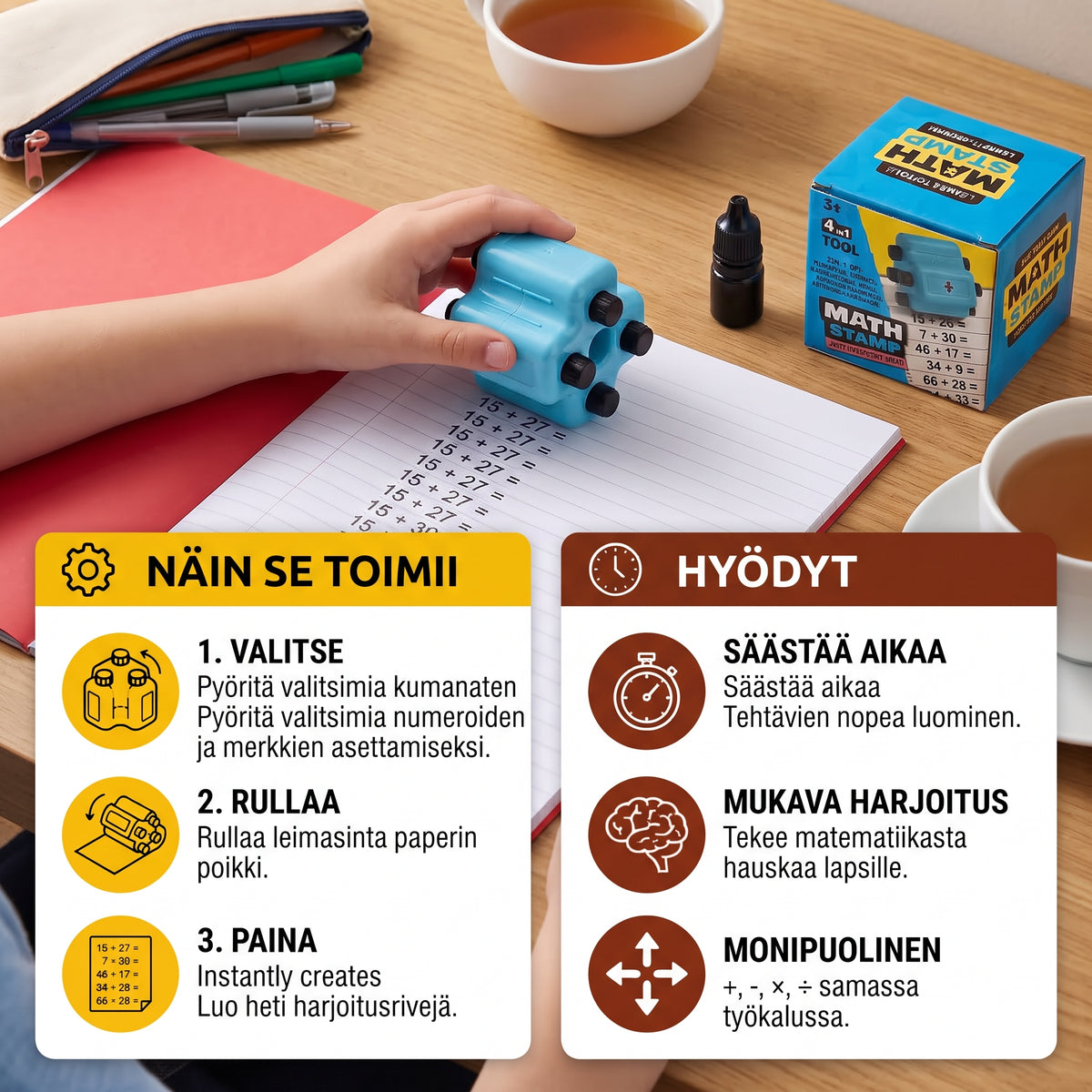 4 in 1 laskentaleimasin lapsille
