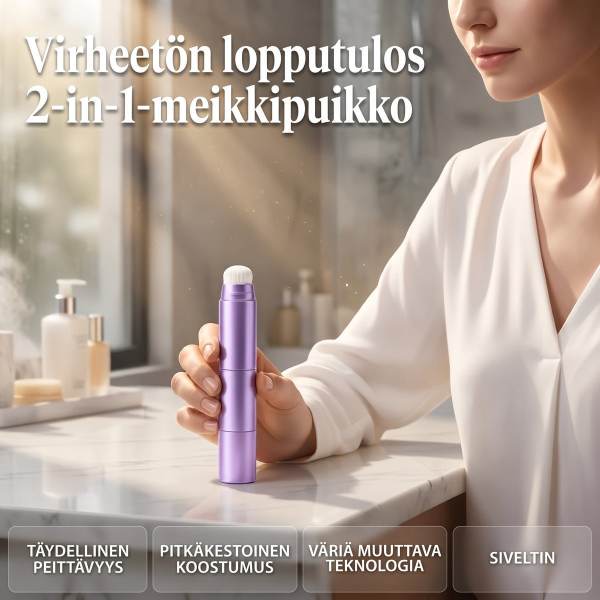 Väriä vaihtava 2 in 1 meikkivoide