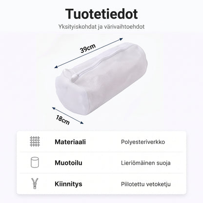 Verkkokankainen kenkien pesupussi pesukoneeseen