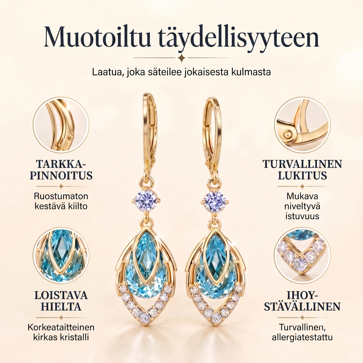 Taivaansiniset roikkuvat korvakorut
