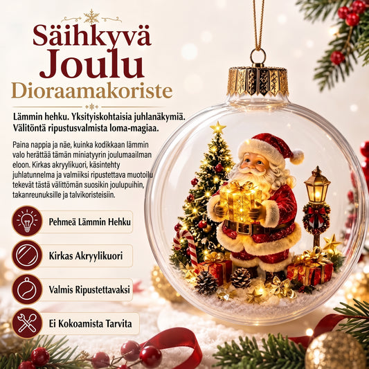 VinterMagi valaistu pienoiskoossa oleva joulukoriste