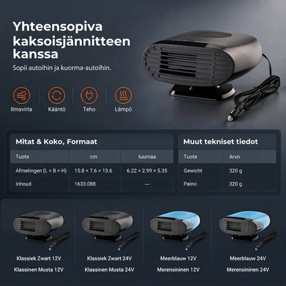 Mini-autonlämmitin auton ikkunoiden huurteenpoistoon ja sulatukseen