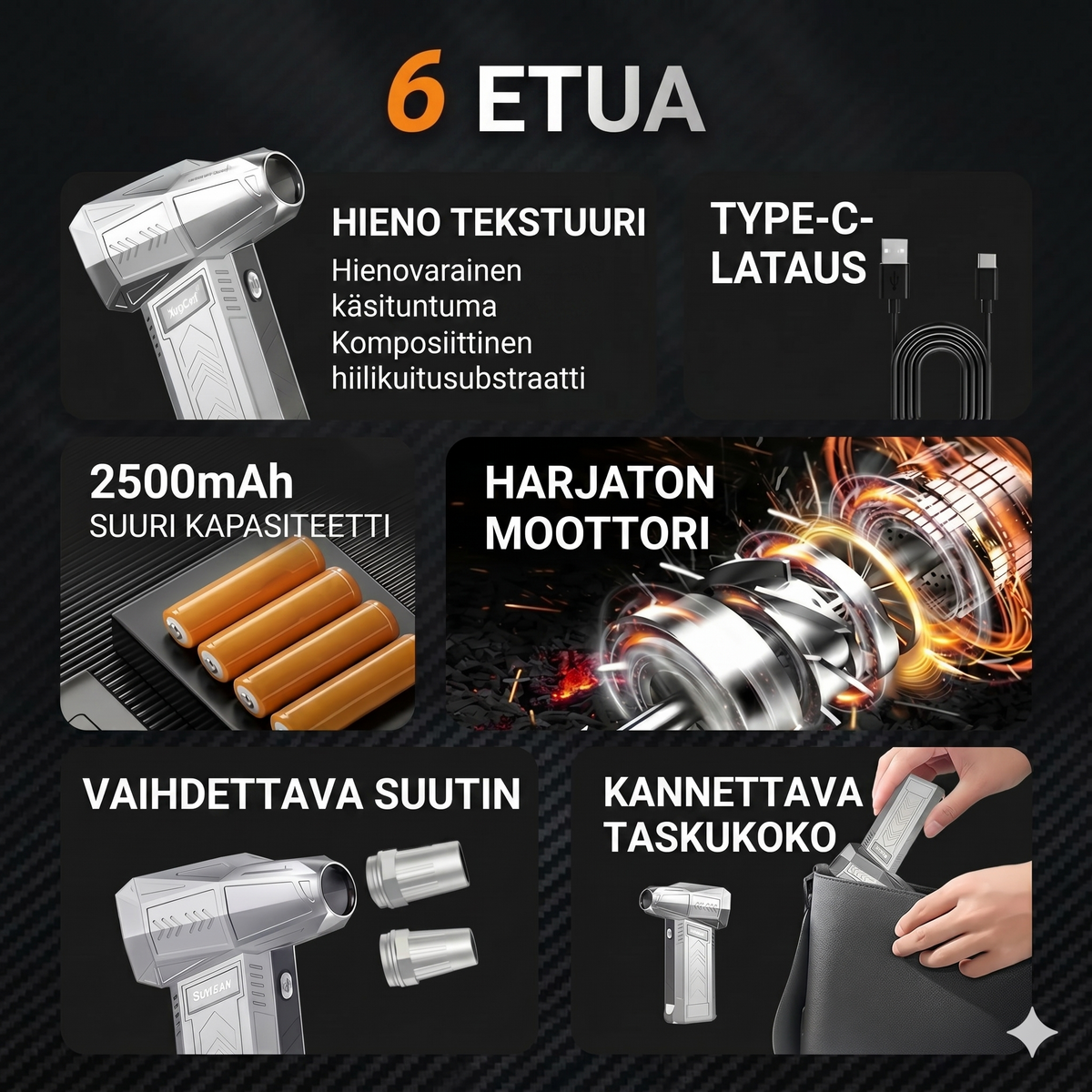 Tehokas turbopuhallin