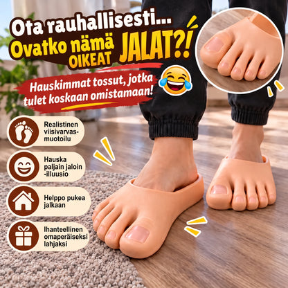 Hauskat tohvelit realistisilla isoilla varpailla