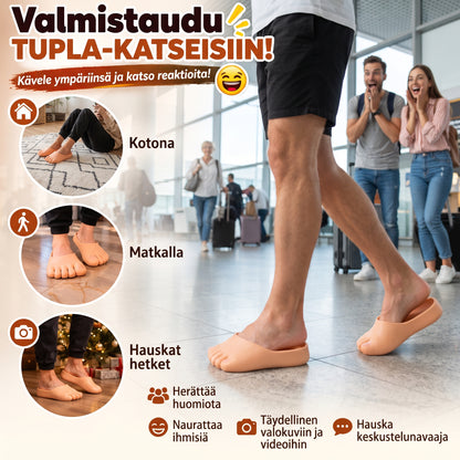 Hauskat tohvelit realistisilla isoilla varpailla
