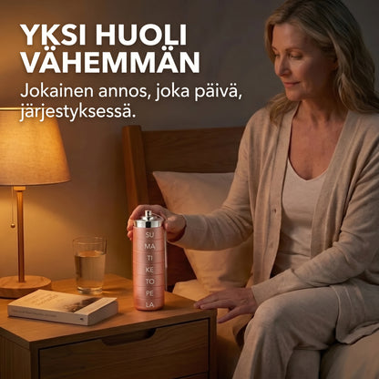 Smart Dose metallinen pillerirasia 7 lokerolla