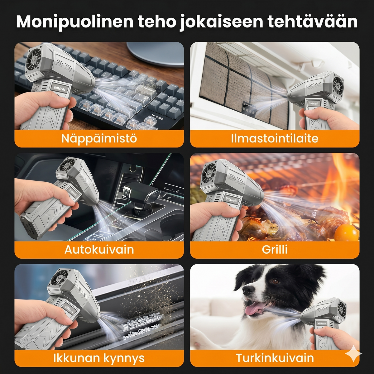 Tehokas turbopuhallin