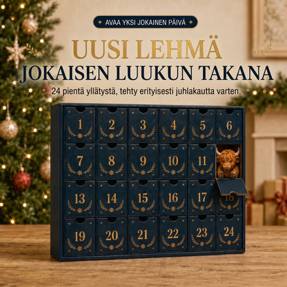Nelipäiväinen skotlantilainen ylämaankarja-adventtikalenteri