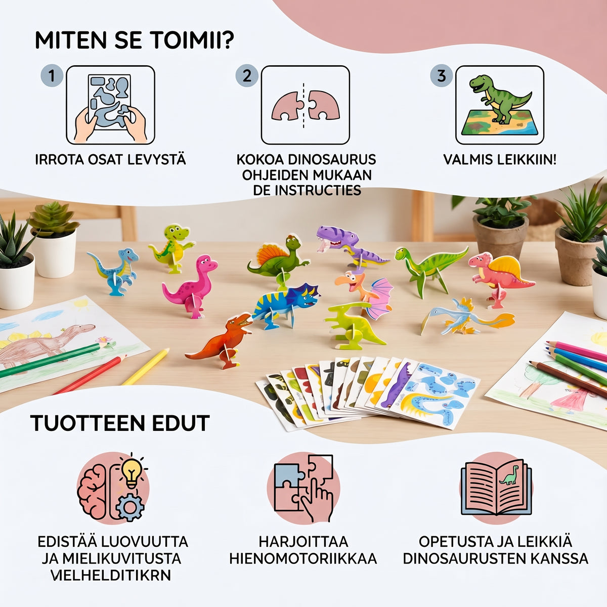 3D-palapelisarja sarjakuvahahmoilla lapsille