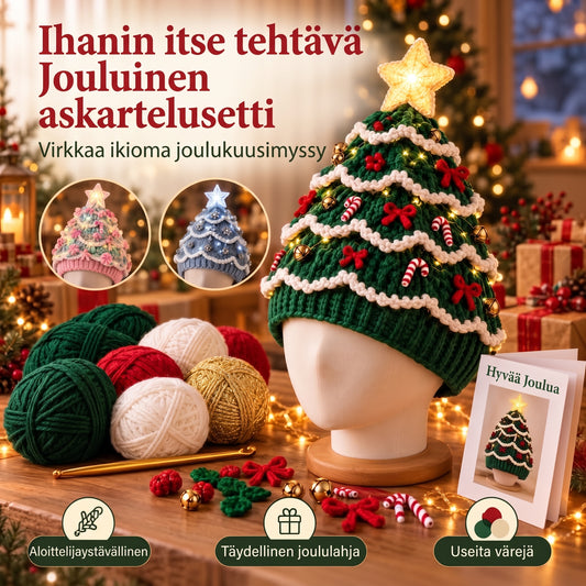 DIY-virkkaussetti joulukuusipipoon