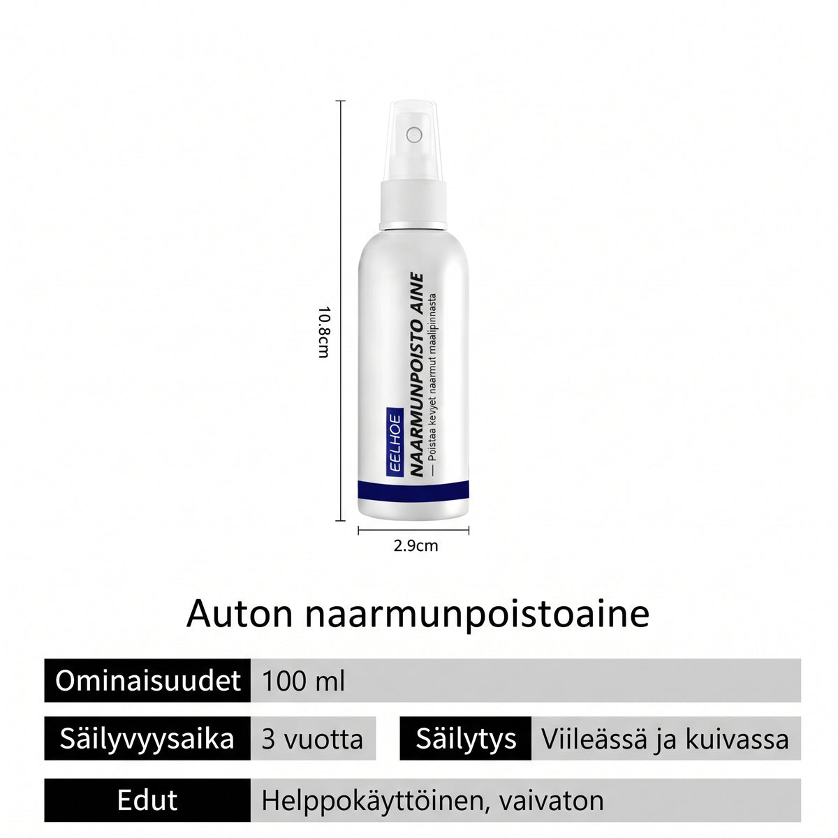 Auton naarmujenpoistosuihke 100 ml