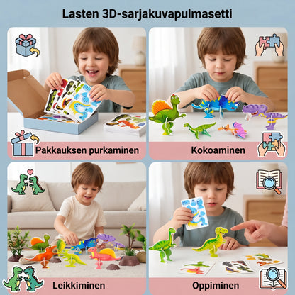 3D-palapelisarja sarjakuvahahmoilla lapsille