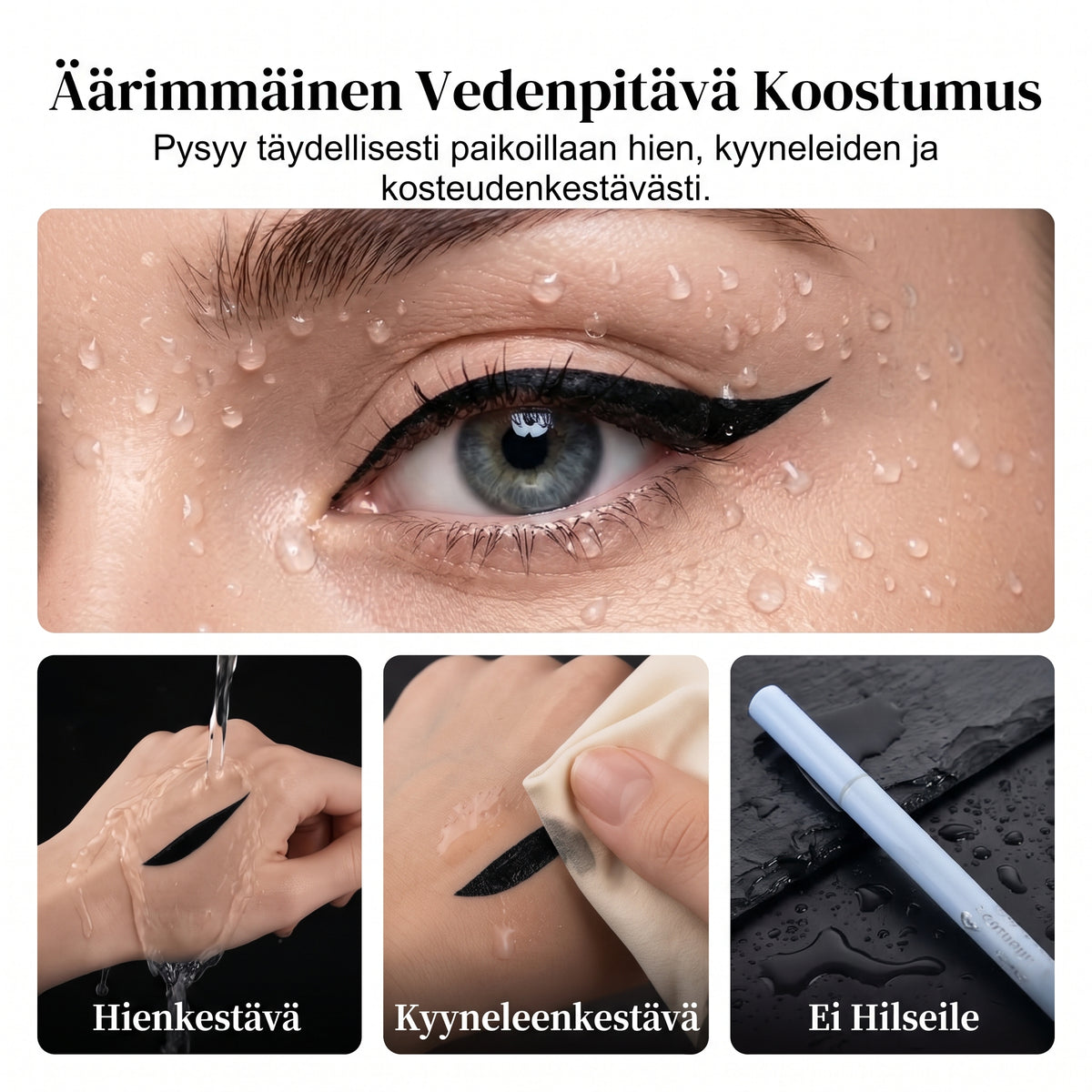 Vedenkestävä eyeliner-kynä tarkkoihin rajauksiin