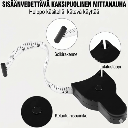 Automaattisesti kelautuva mittanauha