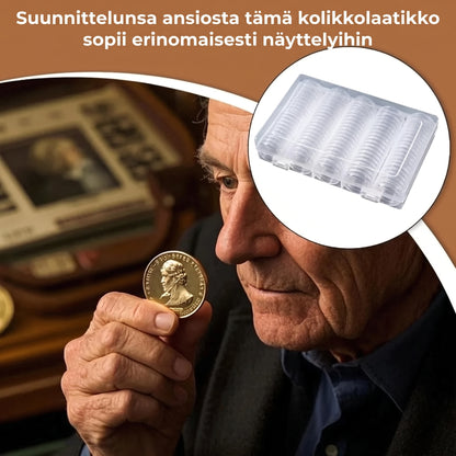 Turvallinen säilytyslaukku kolikoille