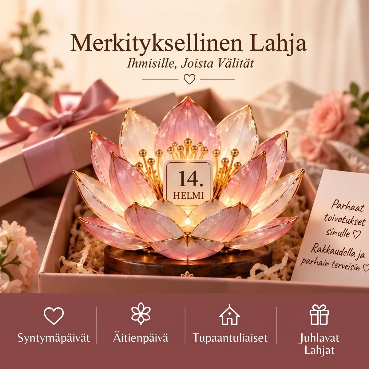 Ikuinen kukkakalenteri automaattisella kukinnalla
