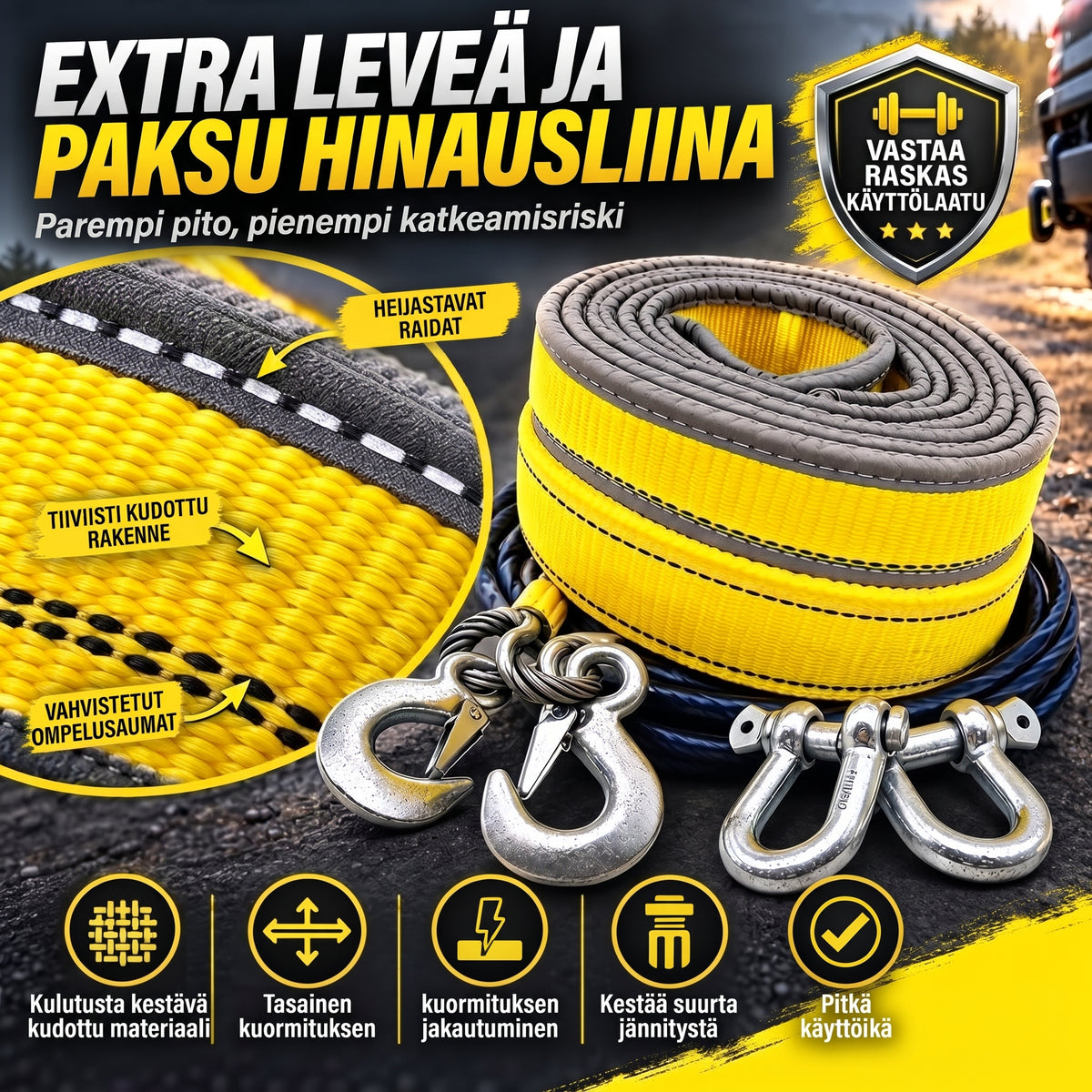 Hinausliina 8 tonnia 4 metriä U-mallisilla sakkelikoukuilla