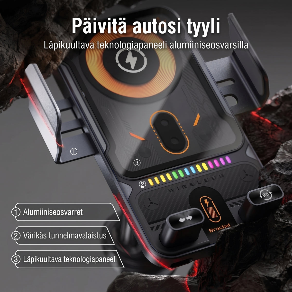 Langaton autopuhelinteline lataustoiminnolla