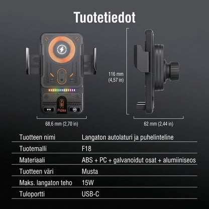 Langaton autopuhelinteline lataustoiminnolla