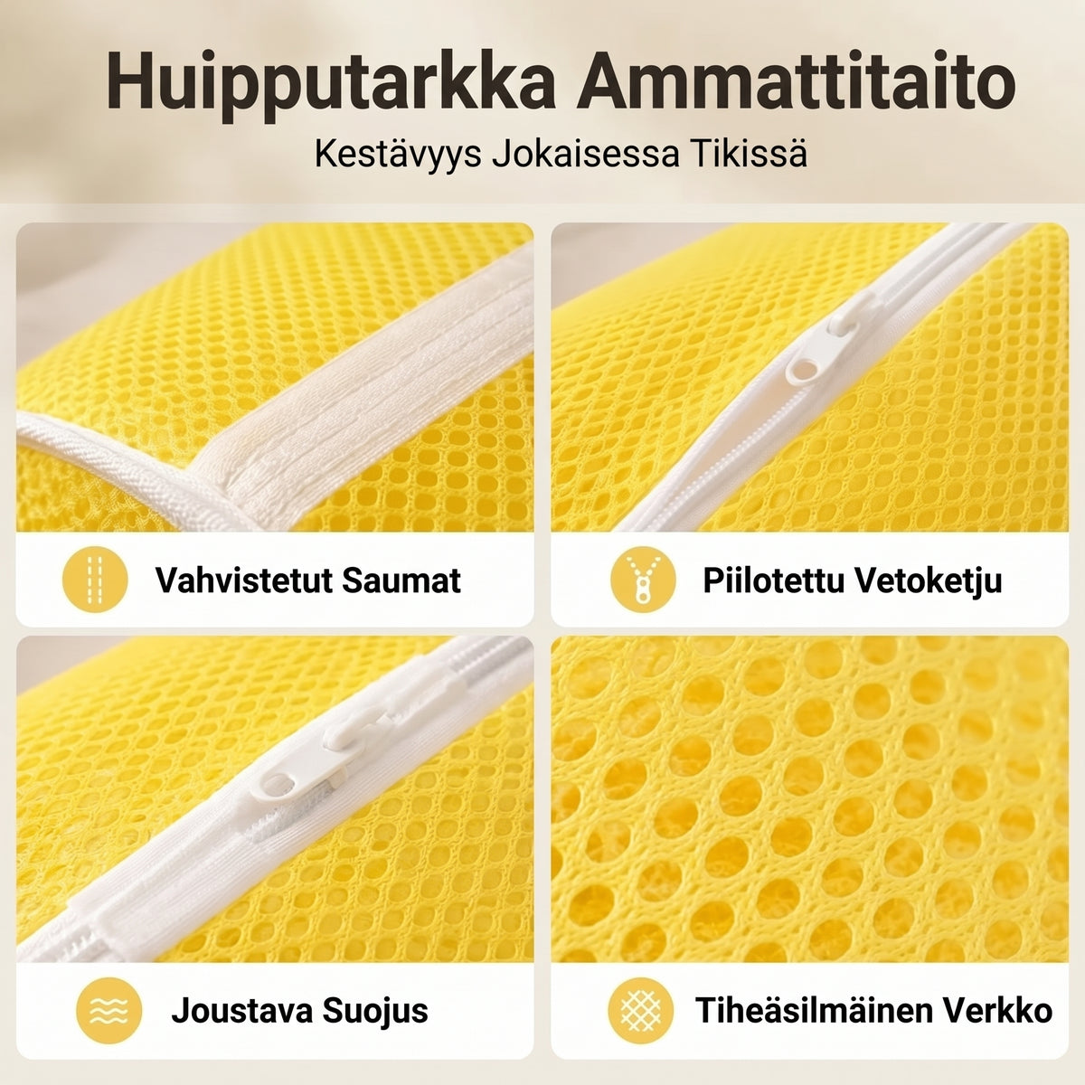 Verkkokankainen kenkien pesupussi pesukoneeseen