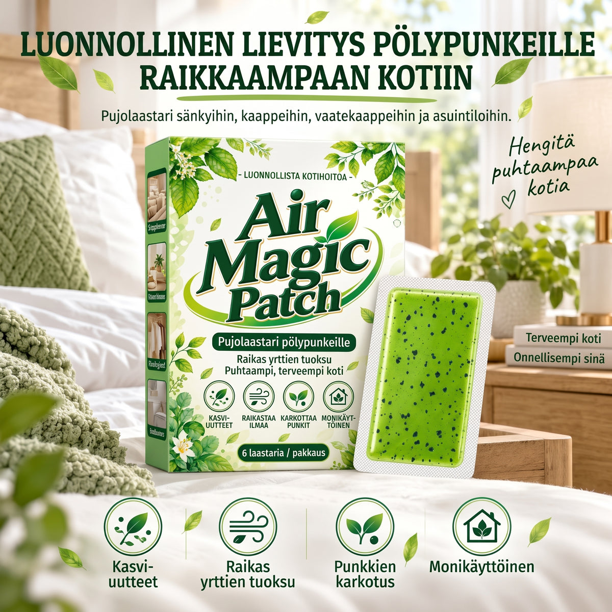 Pujolaastarit pölypunkkeja vastaan 6 kappaletta