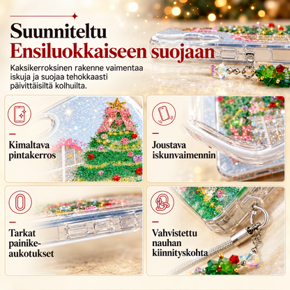 Kimaltava joulukuusikuvioinen puhelimen suojakuori