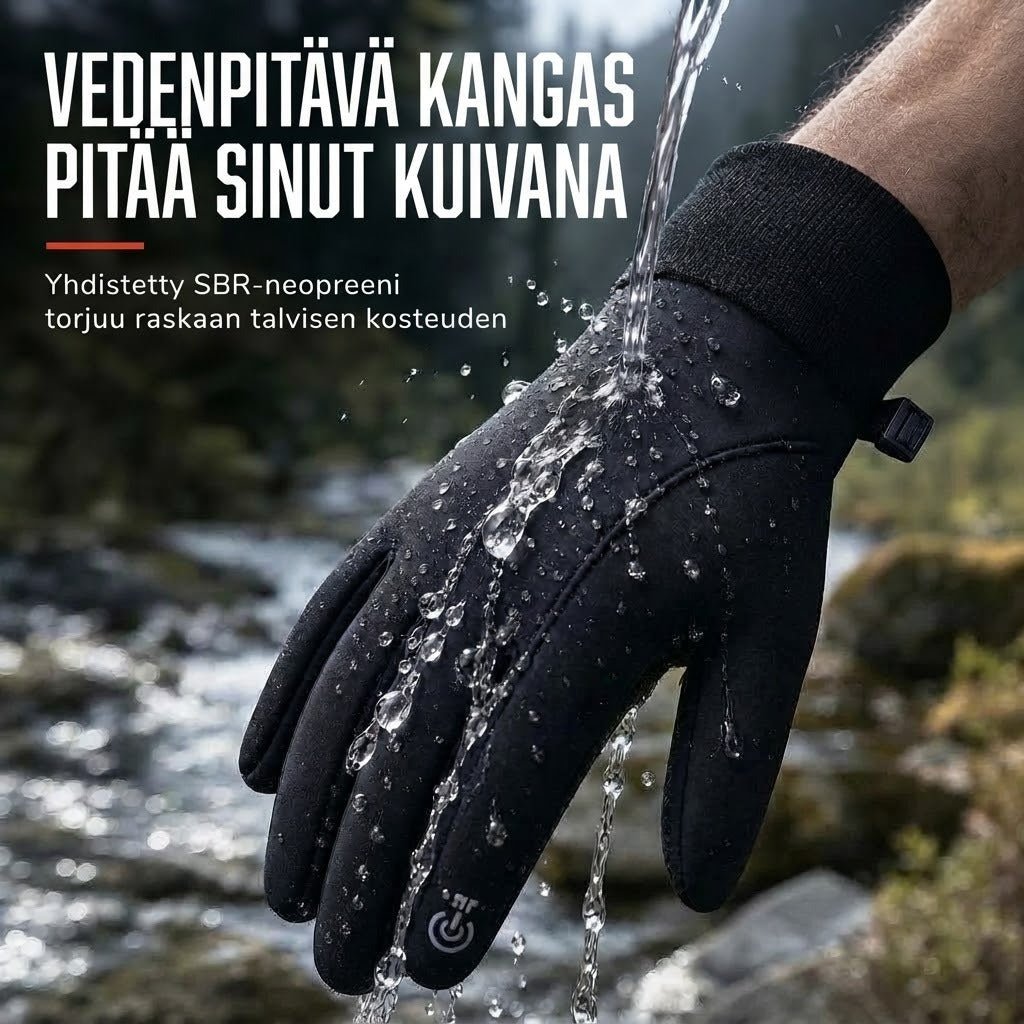 Lämpimät lämpökäsineet kosketusnäytölle ja liukumattomalla otteella