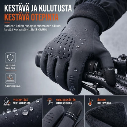 Lämpimät lämpökäsineet kosketusnäytölle ja liukumattomalla otteella