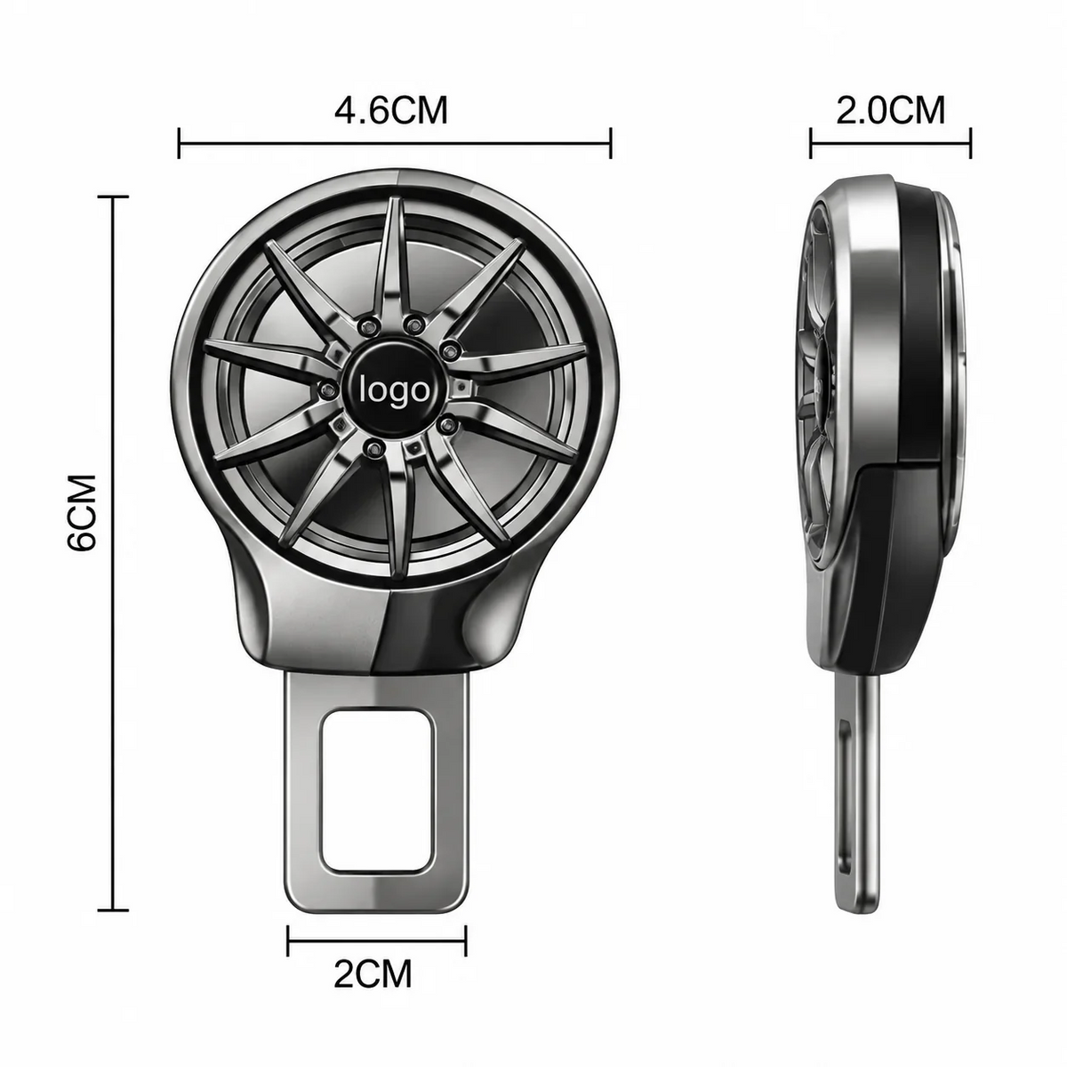 Kääntyvä turvavyön jatke autoon