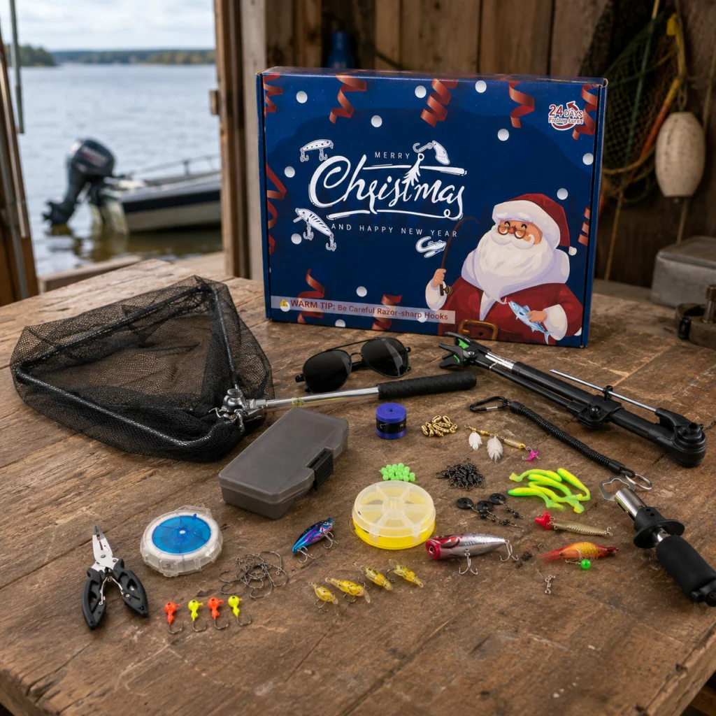 Suuri kalastusaiheinen adventtikalenteri jouluksi